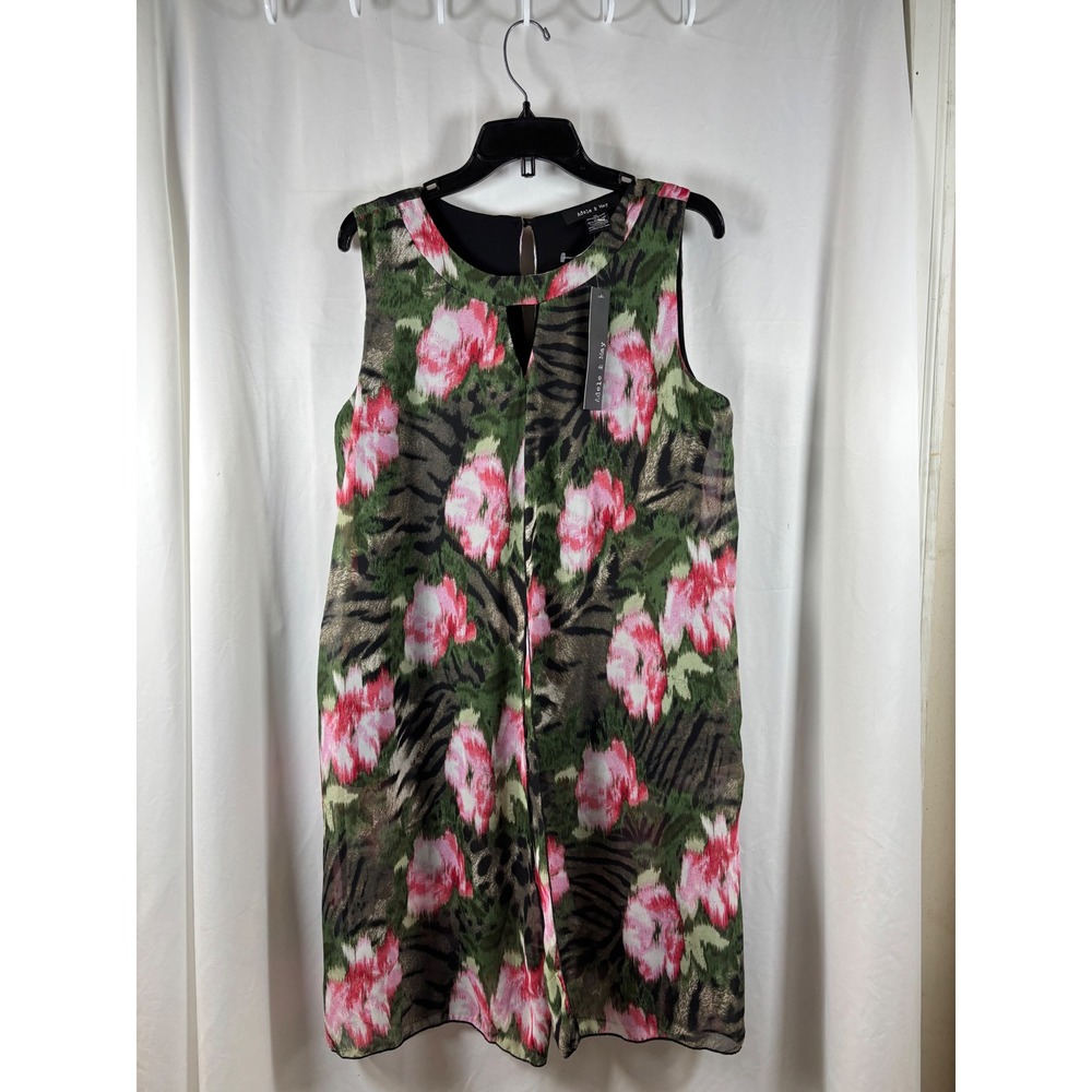 Adele & May Womens XL‎ Floral Animal Print Layered Sleeveless Top 14339A NWT